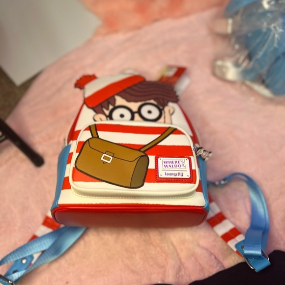Loungefly Where's Waldo Red and White Kids Backpack